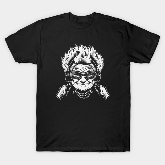 Punk Rock Granny T-Shirt by marcovhv